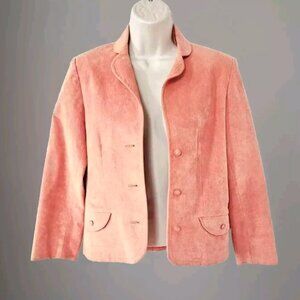 Vintage Samuel Robert Peter Hatsi Androu Coral Ultra Suede Blazer Women's Size 6
